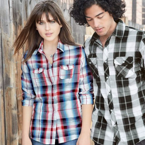 Burnside - Women's Long Sleeve Plaid Shirt Thumbnail