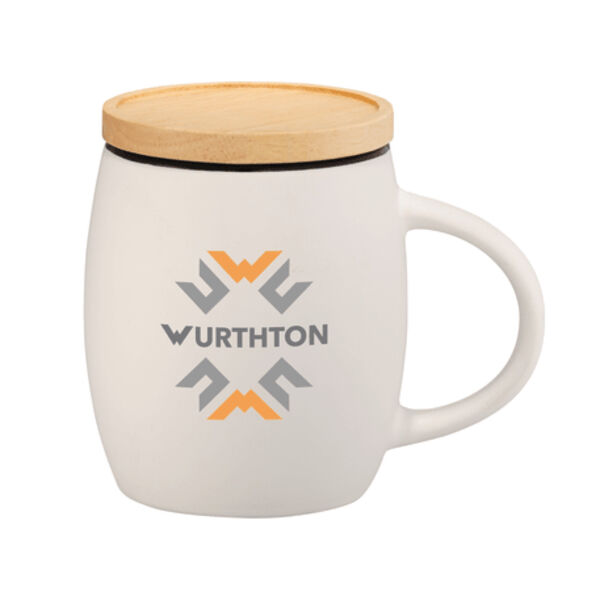 Hearth Ceramic Mug with Wood Lid/Coaster 15oz Thumbnail
