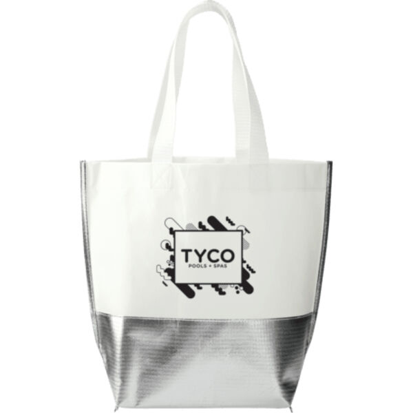 Large Laminated Metallic Bottom Tote Thumbnail
