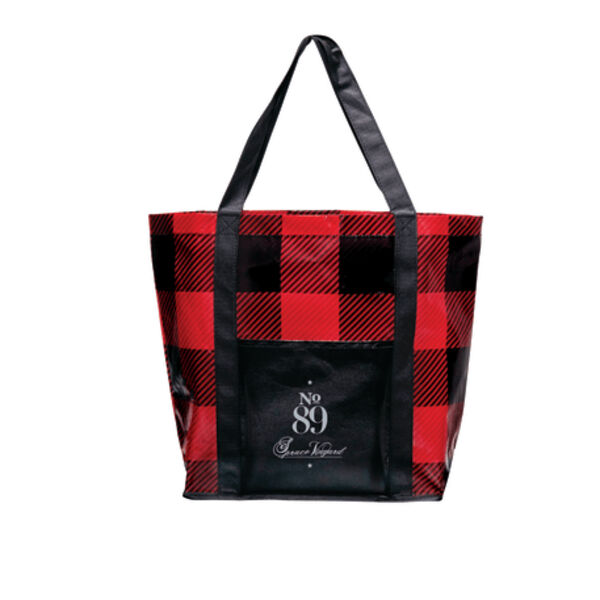 Buffalo Plaid Laminated Shopper Tote Thumbnail