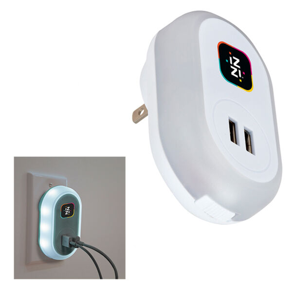 UL Listed Dual USB AC Wall Adapter with Light Thumbnail