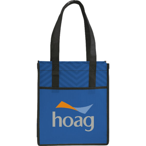 Printed Chevron Non-Woven  Shopper Tote Thumbnail