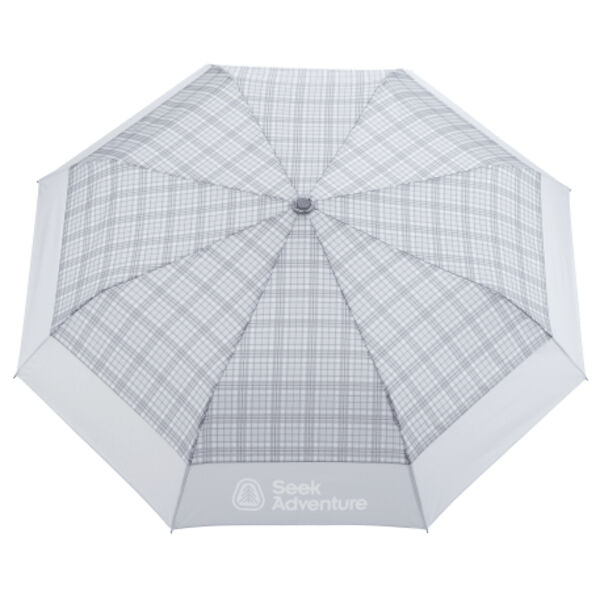 42" Recycled PET Auto Open Plaid Folding Umbrella Thumbnail