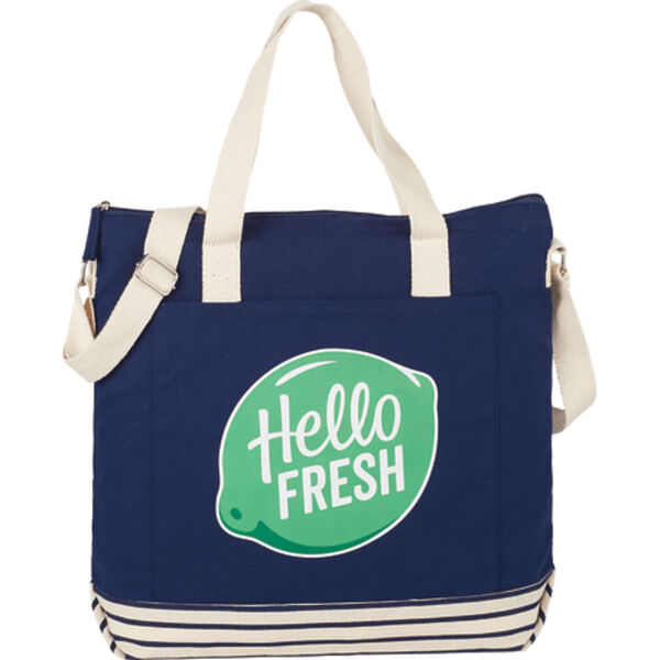 10 oz. Cotton Canvas Striped Tall Beach Tote Thumbnail