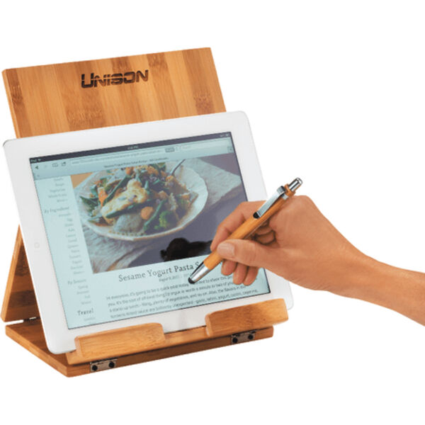 Tablet or Recipe Book Stand with Ballpoint Stylus Thumbnail
