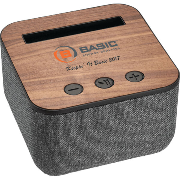 Shae Fabric and Wood Bluetooth Speaker Thumbnail