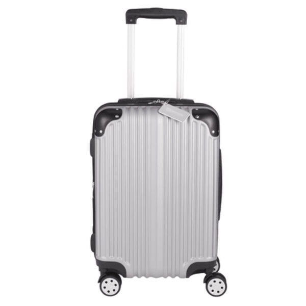 Metallic Upright Expandable Luggage with Tag Thumbnail